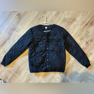 Crazy 8 Girls Black Quilted Bomber Jacket XL 14-16